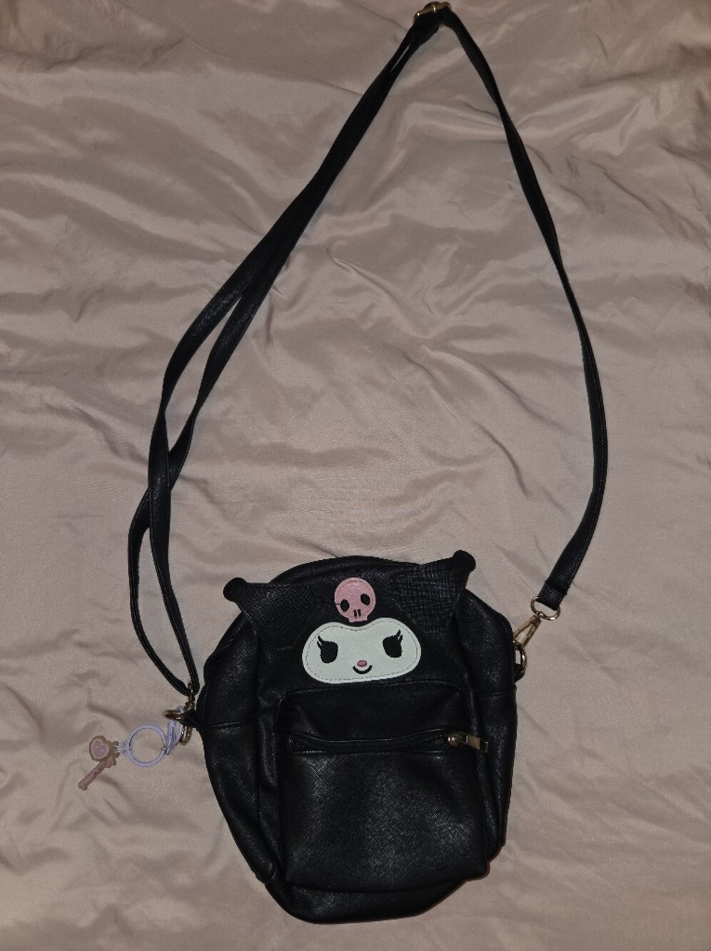 Sanrio Black Crossbody Bag with Kuromi Accent